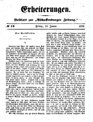 Erheiterungen (Aschaffenburger Zeitung) Freitag 14. Januar 1859