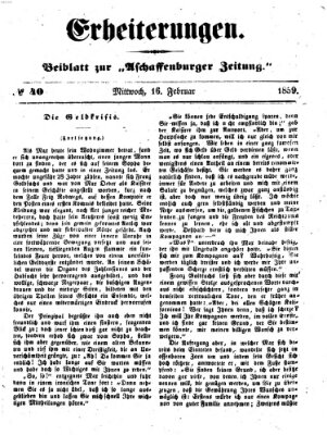 Erheiterungen (Aschaffenburger Zeitung) Mittwoch 16. Februar 1859