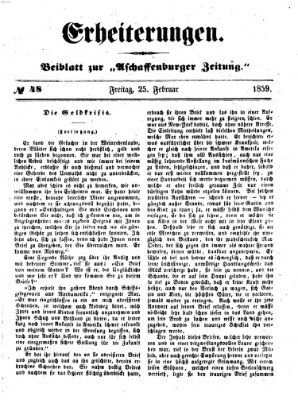 Erheiterungen (Aschaffenburger Zeitung) Freitag 25. Februar 1859