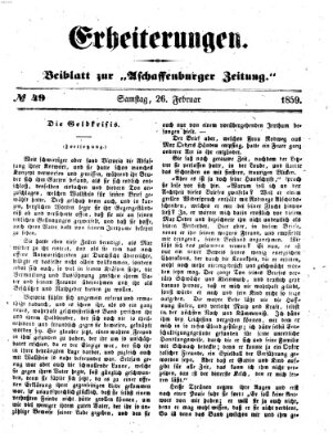 Erheiterungen (Aschaffenburger Zeitung) Samstag 26. Februar 1859