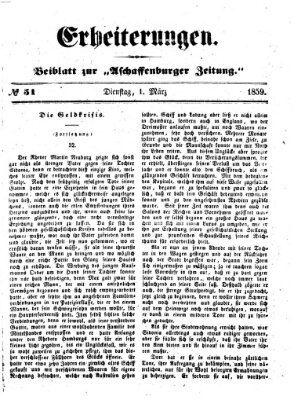 Erheiterungen (Aschaffenburger Zeitung) Dienstag 1. März 1859