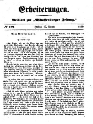 Erheiterungen (Aschaffenburger Zeitung) Freitag 12. August 1859
