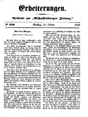 Erheiterungen (Aschaffenburger Zeitung) Samstag 15. Oktober 1859