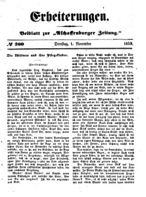 Erheiterungen (Aschaffenburger Zeitung) Dienstag 1. November 1859