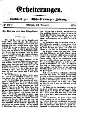 Erheiterungen (Aschaffenburger Zeitung) Mittwoch 23. November 1859