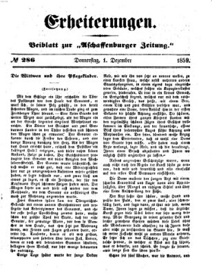 Erheiterungen (Aschaffenburger Zeitung) Donnerstag 1. Dezember 1859