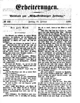 Erheiterungen (Aschaffenburger Zeitung) Freitag 10. Februar 1860