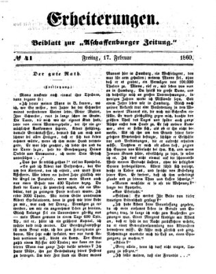 Erheiterungen (Aschaffenburger Zeitung) Freitag 17. Februar 1860