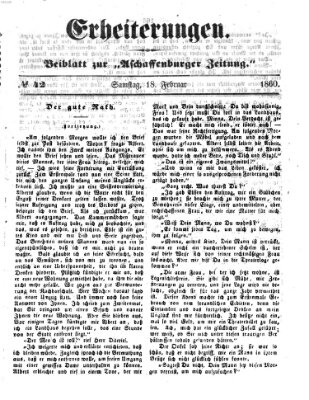 Erheiterungen (Aschaffenburger Zeitung) Samstag 18. Februar 1860