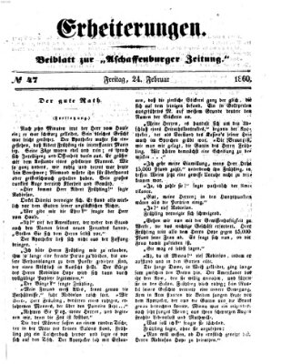 Erheiterungen (Aschaffenburger Zeitung) Freitag 24. Februar 1860