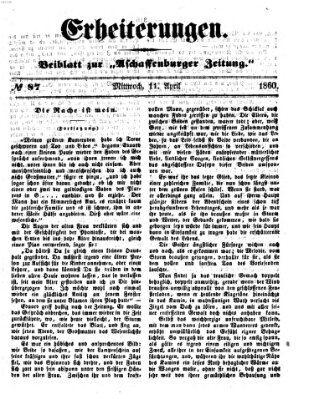 Erheiterungen (Aschaffenburger Zeitung) Mittwoch 11. April 1860