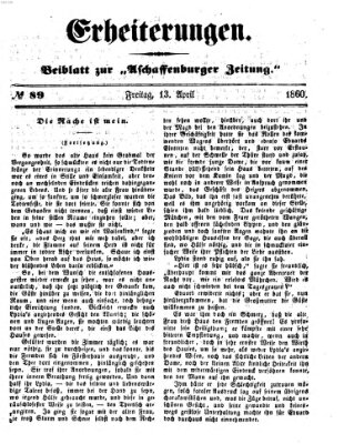 Erheiterungen (Aschaffenburger Zeitung) Freitag 13. April 1860