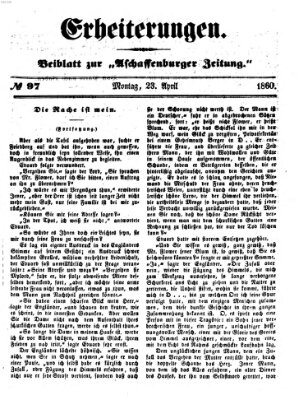 Erheiterungen (Aschaffenburger Zeitung) Montag 23. April 1860