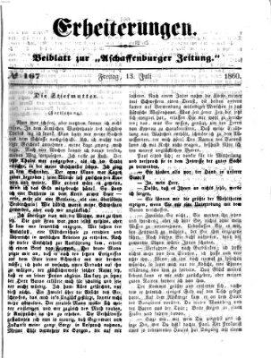 Erheiterungen (Aschaffenburger Zeitung) Freitag 13. Juli 1860