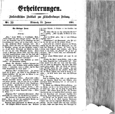 Erheiterungen (Aschaffenburger Zeitung) Mittwoch 23. Januar 1861
