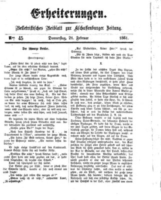 Erheiterungen (Aschaffenburger Zeitung) Donnerstag 21. Februar 1861