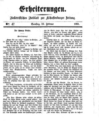 Erheiterungen (Aschaffenburger Zeitung) Samstag 23. Februar 1861