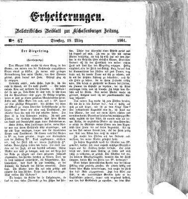 Erheiterungen (Aschaffenburger Zeitung) Dienstag 19. März 1861