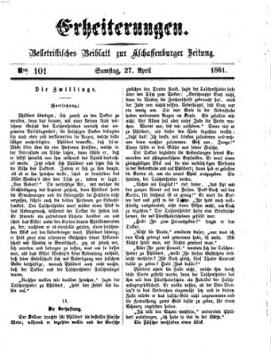Erheiterungen (Aschaffenburger Zeitung) Samstag 27. April 1861