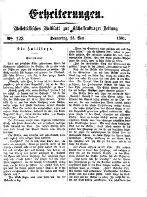 Erheiterungen (Aschaffenburger Zeitung) Donnerstag 23. Mai 1861