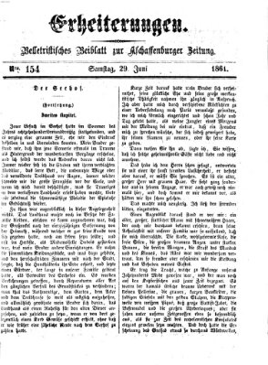 Erheiterungen (Aschaffenburger Zeitung) Samstag 29. Juni 1861