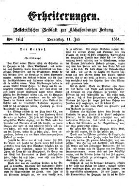 Erheiterungen (Aschaffenburger Zeitung) Donnerstag 11. Juli 1861