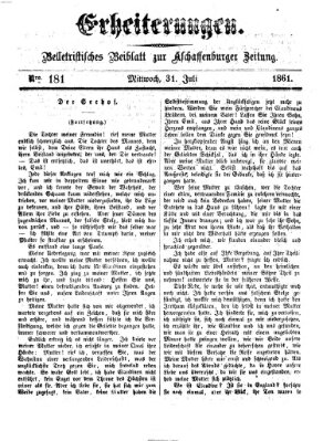 Erheiterungen (Aschaffenburger Zeitung) Mittwoch 31. Juli 1861