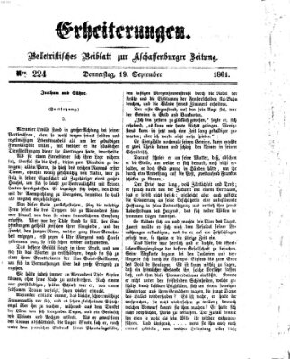 Erheiterungen (Aschaffenburger Zeitung) Donnerstag 19. September 1861