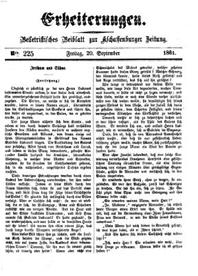 Erheiterungen (Aschaffenburger Zeitung) Freitag 20. September 1861