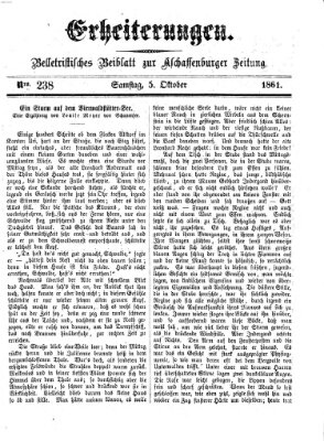 Erheiterungen (Aschaffenburger Zeitung) Samstag 5. Oktober 1861