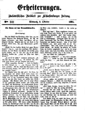 Erheiterungen (Aschaffenburger Zeitung) Mittwoch 9. Oktober 1861