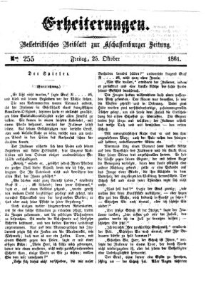 Erheiterungen (Aschaffenburger Zeitung) Freitag 25. Oktober 1861