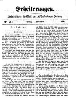 Erheiterungen (Aschaffenburger Zeitung) Freitag 1. November 1861