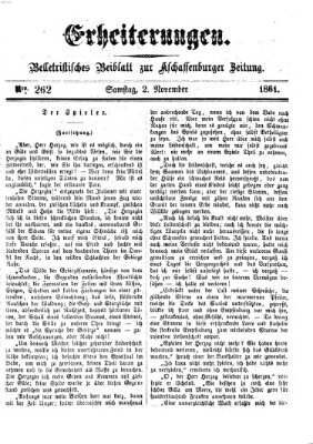 Erheiterungen (Aschaffenburger Zeitung) Samstag 2. November 1861