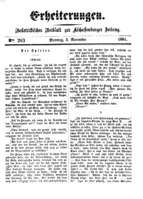 Erheiterungen (Aschaffenburger Zeitung) Sonntag 3. November 1861