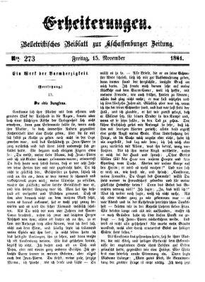 Erheiterungen (Aschaffenburger Zeitung) Freitag 15. November 1861