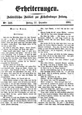 Erheiterungen (Aschaffenburger Zeitung) Freitag 27. Dezember 1861
