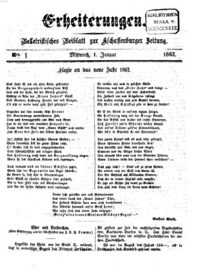 Erheiterungen (Aschaffenburger Zeitung) Mittwoch 1. Januar 1862
