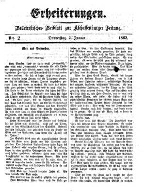 Erheiterungen (Aschaffenburger Zeitung) Donnerstag 2. Januar 1862
