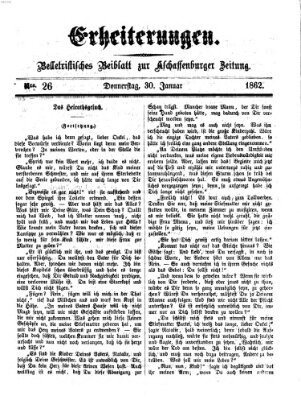 Erheiterungen (Aschaffenburger Zeitung) Donnerstag 30. Januar 1862