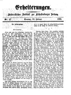 Erheiterungen (Aschaffenburger Zeitung) Sonntag 23. Februar 1862