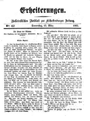 Erheiterungen (Aschaffenburger Zeitung) Donnerstag 13. März 1862