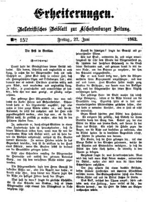 Erheiterungen (Aschaffenburger Zeitung) Freitag 27. Juni 1862