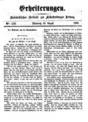 Erheiterungen (Aschaffenburger Zeitung) Mittwoch 20. August 1862