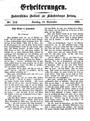 Erheiterungen (Aschaffenburger Zeitung) Samstag 13. September 1862
