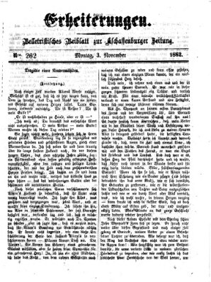 Erheiterungen (Aschaffenburger Zeitung) Montag 3. November 1862