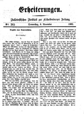 Erheiterungen (Aschaffenburger Zeitung) Donnerstag 6. November 1862