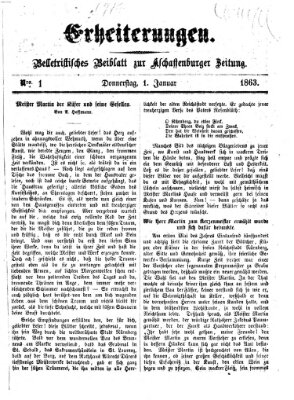 Erheiterungen (Aschaffenburger Zeitung) Donnerstag 1. Januar 1863