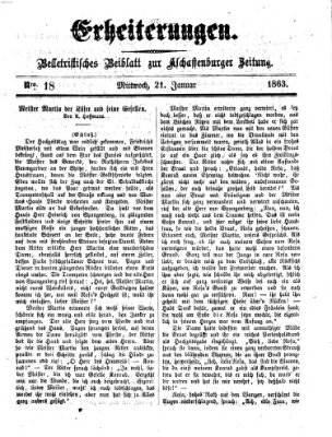 Erheiterungen (Aschaffenburger Zeitung) Mittwoch 21. Januar 1863