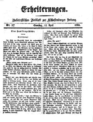 Erheiterungen (Aschaffenburger Zeitung) Samstag 11. April 1863